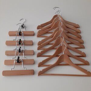 Wood Baby Hangers set of (8) tops & (5) bottoms